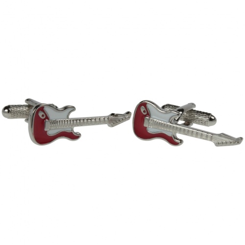 Red Electric Guitar Cufflinks